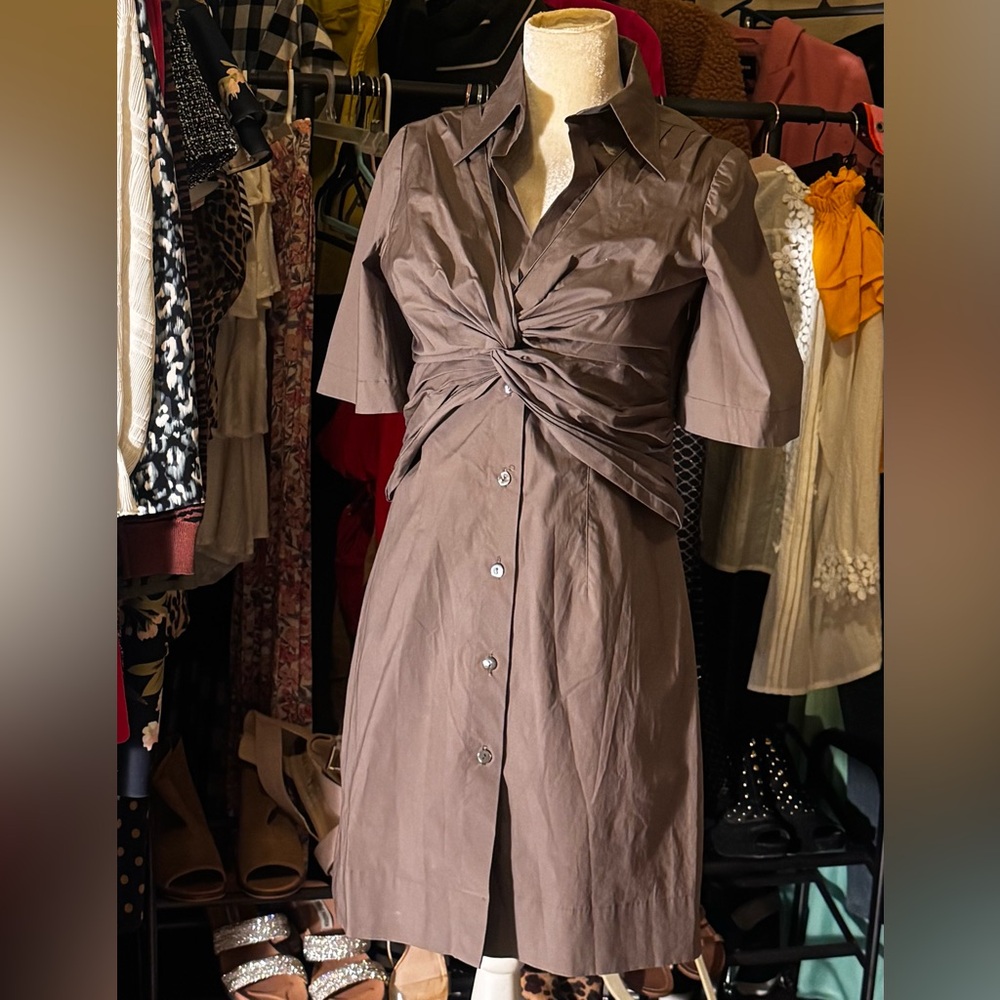 Trina Turk Twist Front Shirt Dress